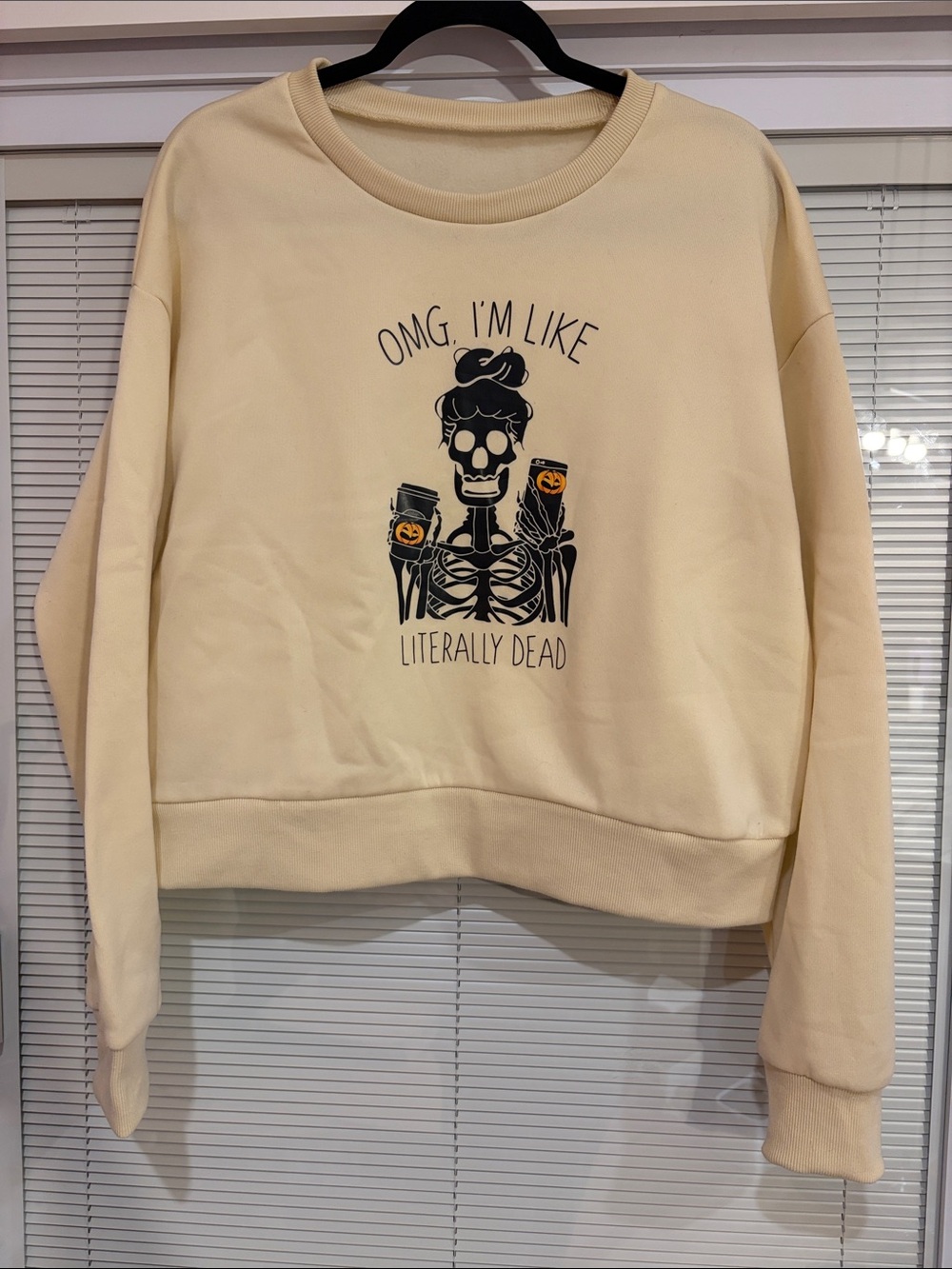 Halloween Skeleton Crop Sweater Size 2XL